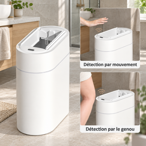 Poubelle intelligente avec détection par mouvement de la main