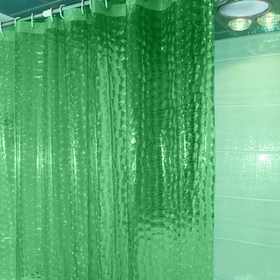 Rideau de douche vert impermeable avec motif de goutte