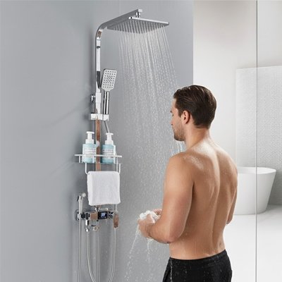 Colonne de douche avec finition en noir mat ou chrome