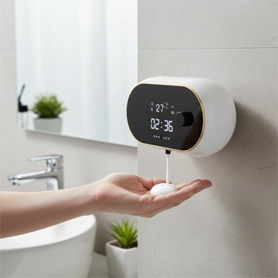 Distributeur de savon automatique offert en noir et blanc