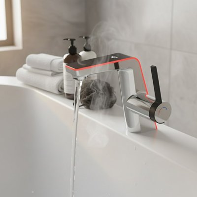 Mitigeur baignoire avec indicateur visuel lumineux led
