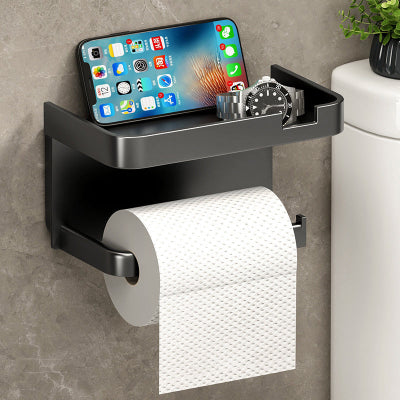 porte papier toilette gris avec petite tablette