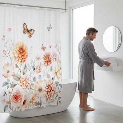 Rideaux douche dimensions généreuses permettant une couverture optimale