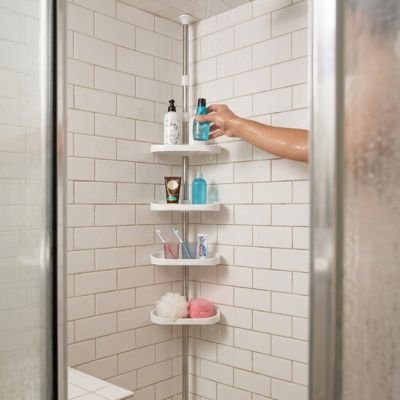 Support de rangement télescopique pour douche du sol au plafond