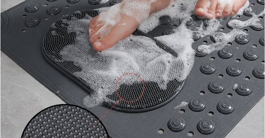 Tapis de douche antidérapant avec surface massant et drainage rapide