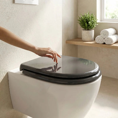 Abattant WC a finition laque brillante noir