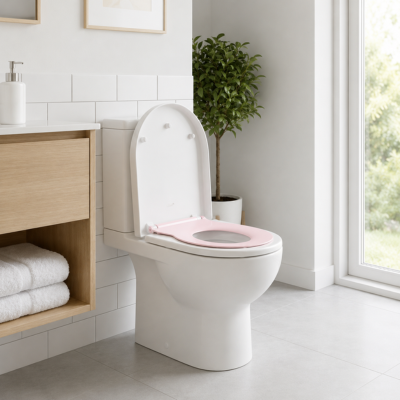 Abattant WC familial avec petit siege rose tout mignon