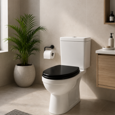 Abattant WC noir resistant pour toute la famille