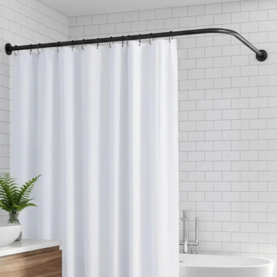 Barre de douche angle extensible noire sans perçage