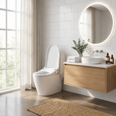 Bidet siège de toilette sans électricite blanc
