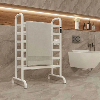 Chauffe serviette électrique blanc sur pied