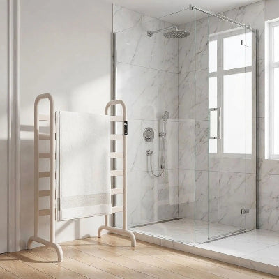 Chauffe serviette électrique prêt d'une douche