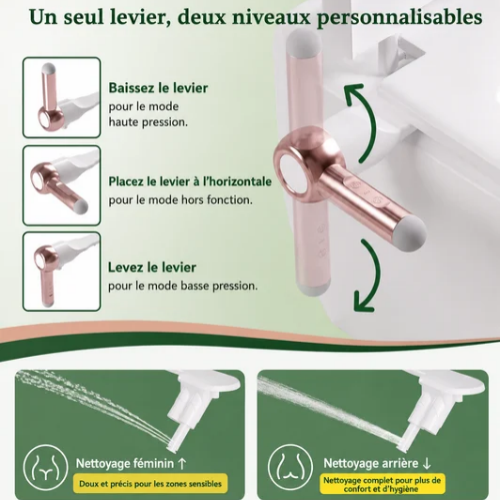 Commande réglable du bidet WC avec lavage féminin et arrière