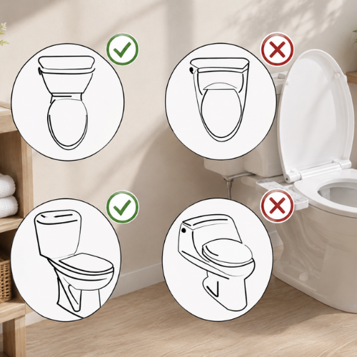 Compatibilité du bidet WC ultra-fin selon le type de toilette