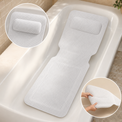 Coussin de bain confortable avec soutien lombaire et cervical