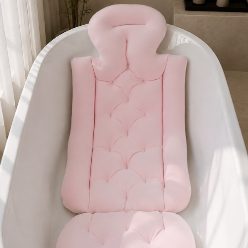 Coussin rose intégral avec dossier matelassé et repose-tête rembourré