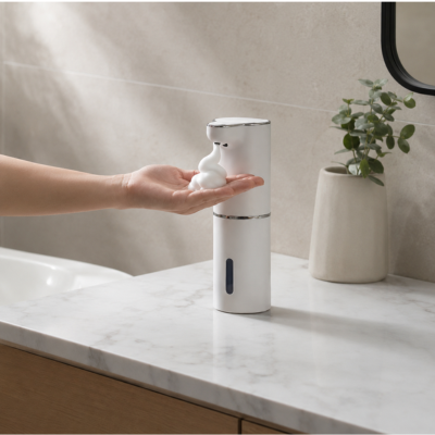Distributeur de savon transformant le savon liquide en mousse onctueuse