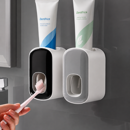 Double distributeur automatique de dentifrice mural avec brosse à dents
