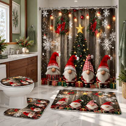 Ensemble salle de bain Noël 4 pièces assorties