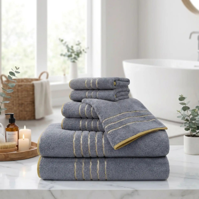 Ensemble serviettes bain absorbantes et moelleuses 8 pièces qualité premium