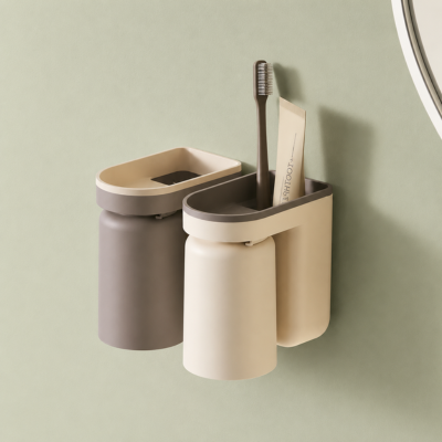 Porte-brosse à dents adhésif pour salle de bain moderne