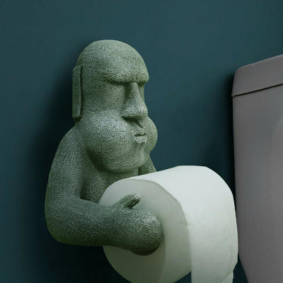 Porte papier hygienique statues de l'ile de paques gris