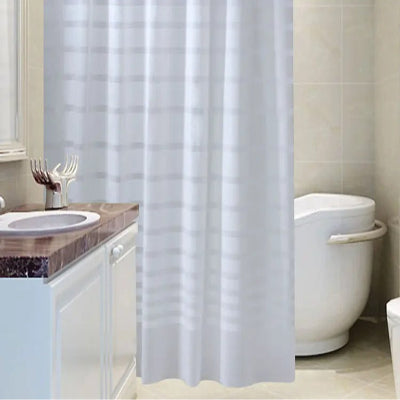 Rideau de douche blanc rayer