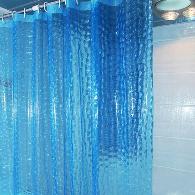 Rideau de douche bleu imperméable-avec-motif-de-goutte