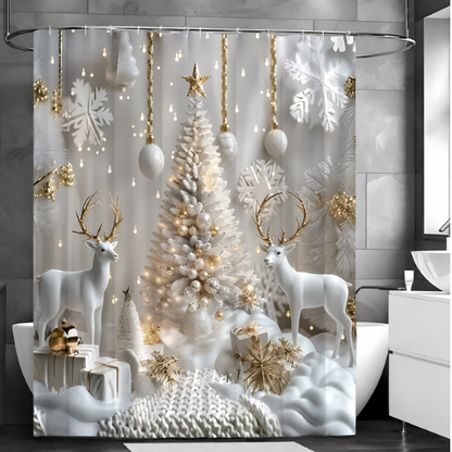 Rideau de douche de Noël avec motif hivernal