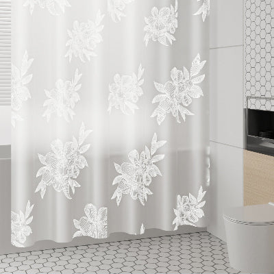 Rideau de douche transparent avec imprimé floral élégant