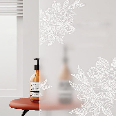 Rideau de douche transparent floral en PEVA avec fleurs blanches