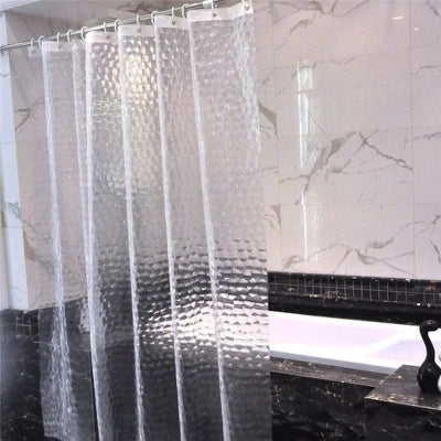 Rideau-de-douche-transparent-impermeable-avec motif-de-goutte-3d