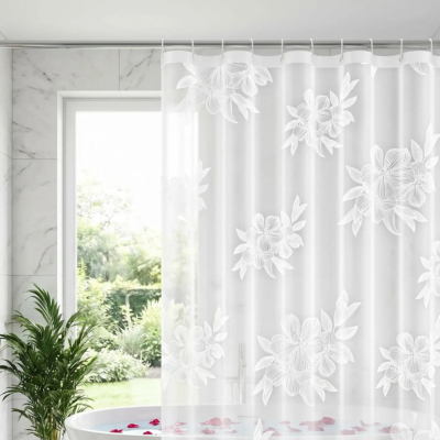 Rideau de douche transparent imperméable qui laisse passer la lumière