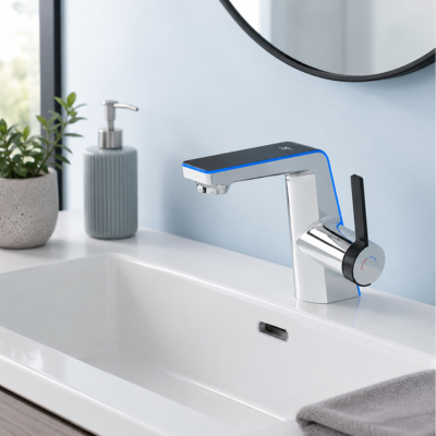 Robinet Lavabo intelligent de couleur argent