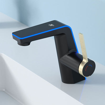 Robinet Lavabo noir a une seule poignee