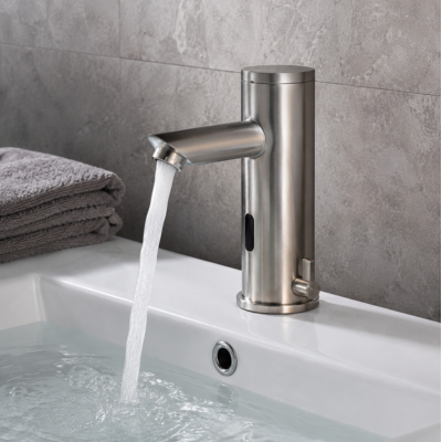 Robinet de lavabo sans contact argent limitant les germes