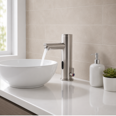 Robinet de lavabo sans contact l'eau coule instantané