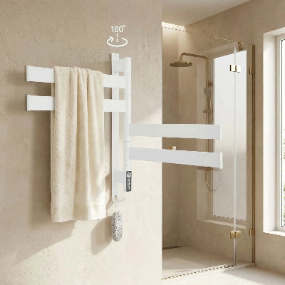Sèche serviette soufflant blanc avec barre rotatif