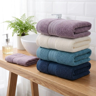 Serviette de toilette douce lot de quatres couleurs différentes