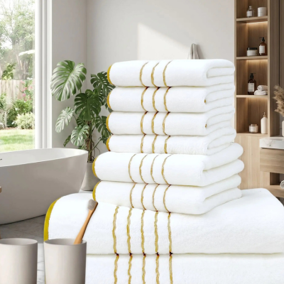 Set de serviettes de bain 8 pièces blanche
