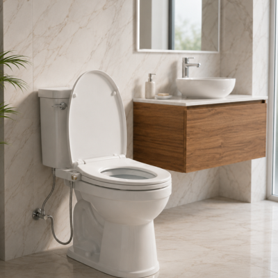 Siège de toilette avec bidet pratique et facile d'entretien