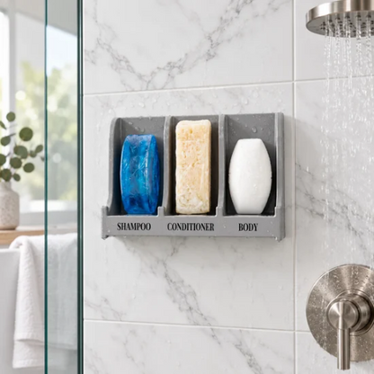 Support mural pour shampooing, revitalisant et savon dans une douche
