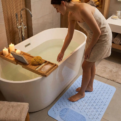 Tapis-de-bain-antidérapant-de-couleur-bleu