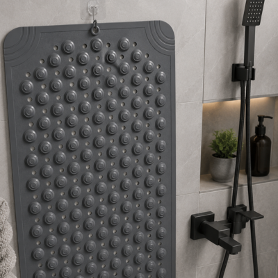 Tapis de bain antidérapant suspendu pour un séchage rapide