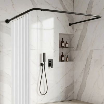 Tringle à rideau de douche en U extensible
