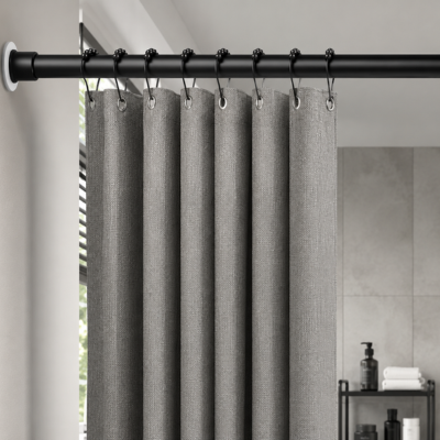 Tringle de rideau de douche extensible noire sans perçage