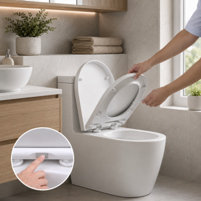 abattant WC frein de chute le couvercle s'enlevant facilement