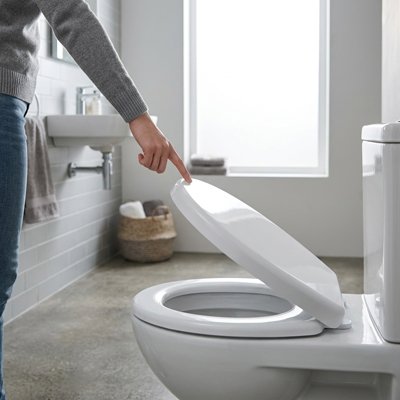 Abattant wc avec mécanisme de descente ralentie évitant les claquements