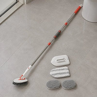 Balai brosse extensible avec embouts interchangeables pour le nettoyage