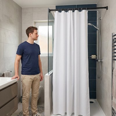 Barre de douche s'adaptant à différentes largeurs d'ouverture